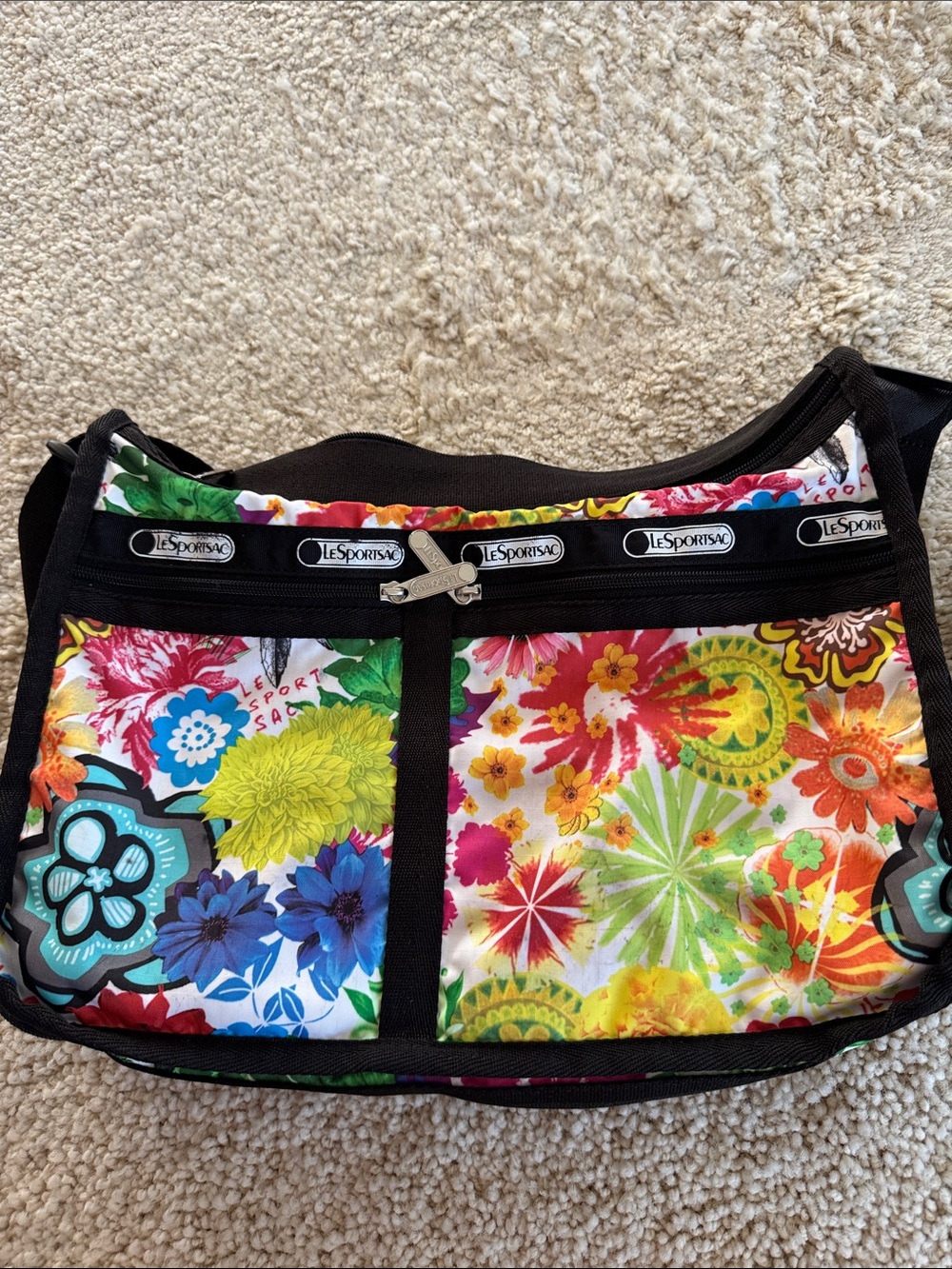 Lesportsac Multicolor Floral Crossbody with Matching Pouch - Picture 2 of 3